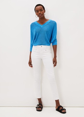 Phase Eight Haileestitch Skinny Jeans White USA | 0496835-LF